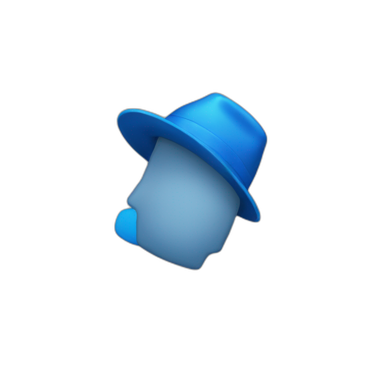 a man in a blue hat and a blue coat emoji