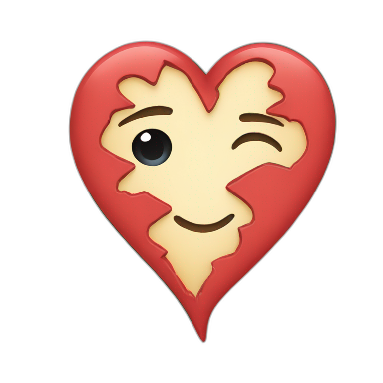 Half broken heart emoji