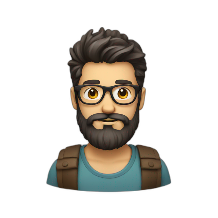 Hipster dude with beard emoji