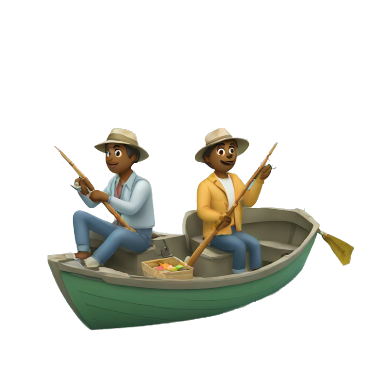 couple fishing in a boat emoji