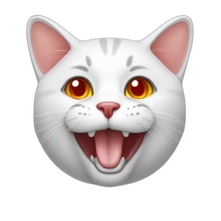 cat white with red spot emoji