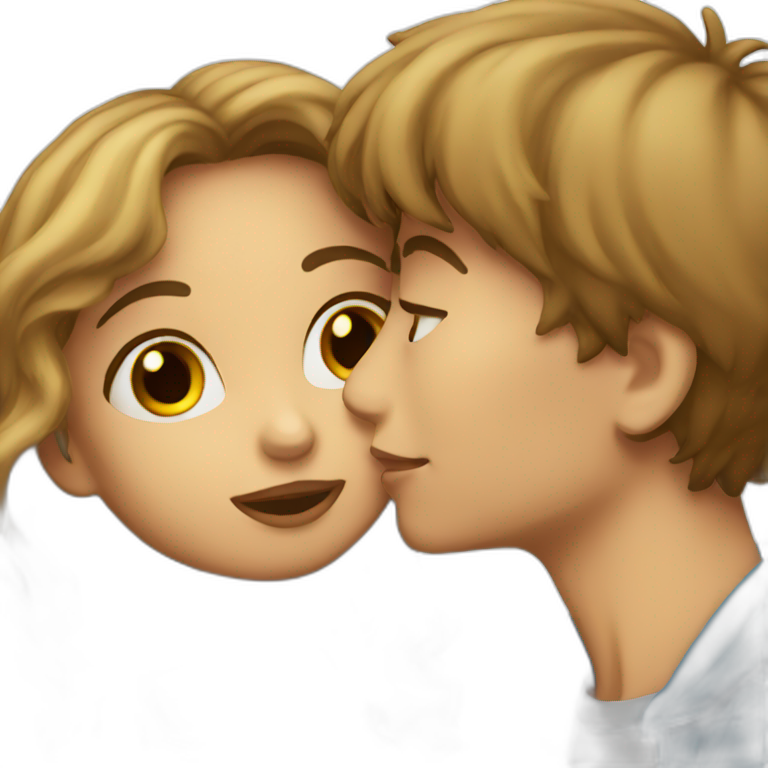 girl kissing boy emoji