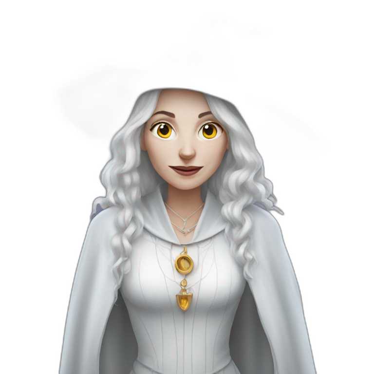 White witch with emoji