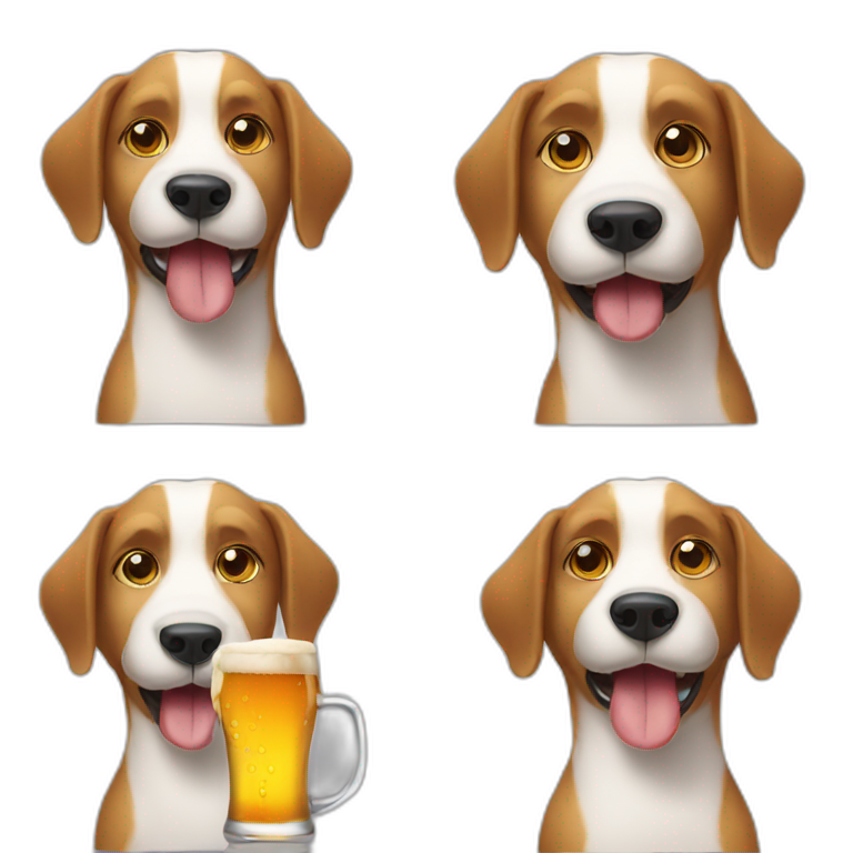 dog drinking beer emoji
