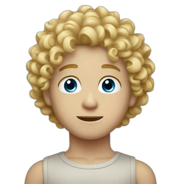 curly blue eyes boy blond emoji