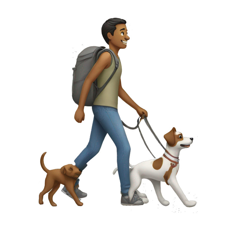 human walking the dog emoji