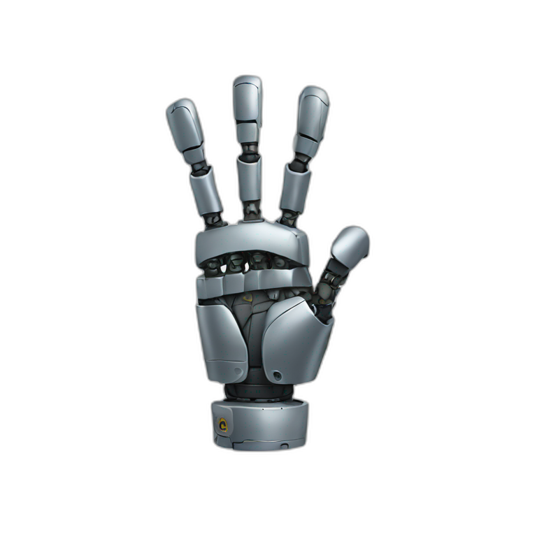 robot hand peace emoji