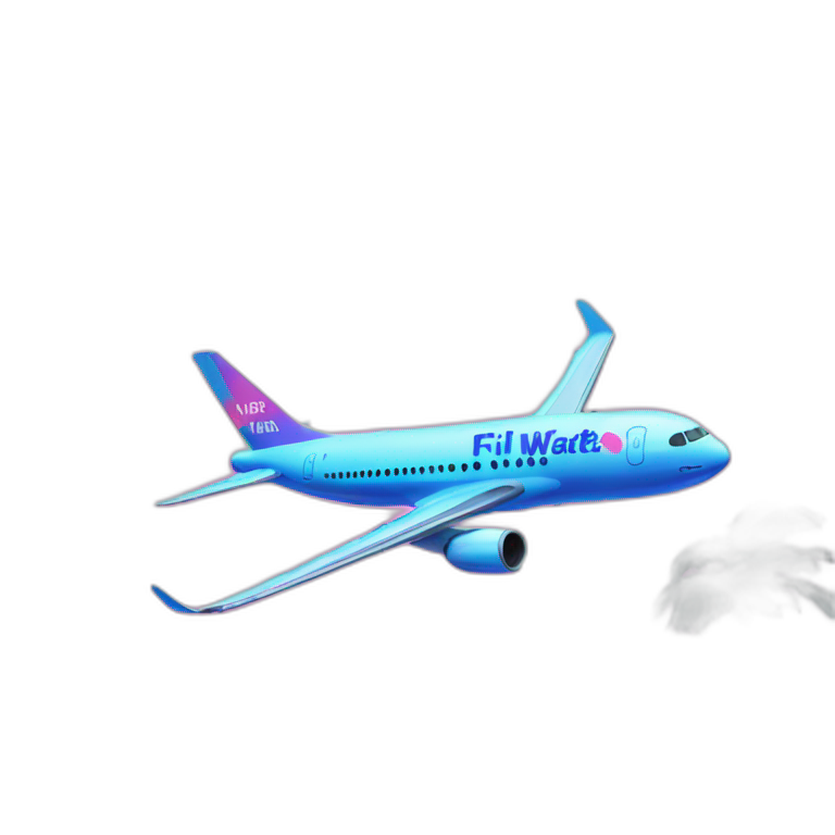 vaporwave 3d plane with fiji water emoji