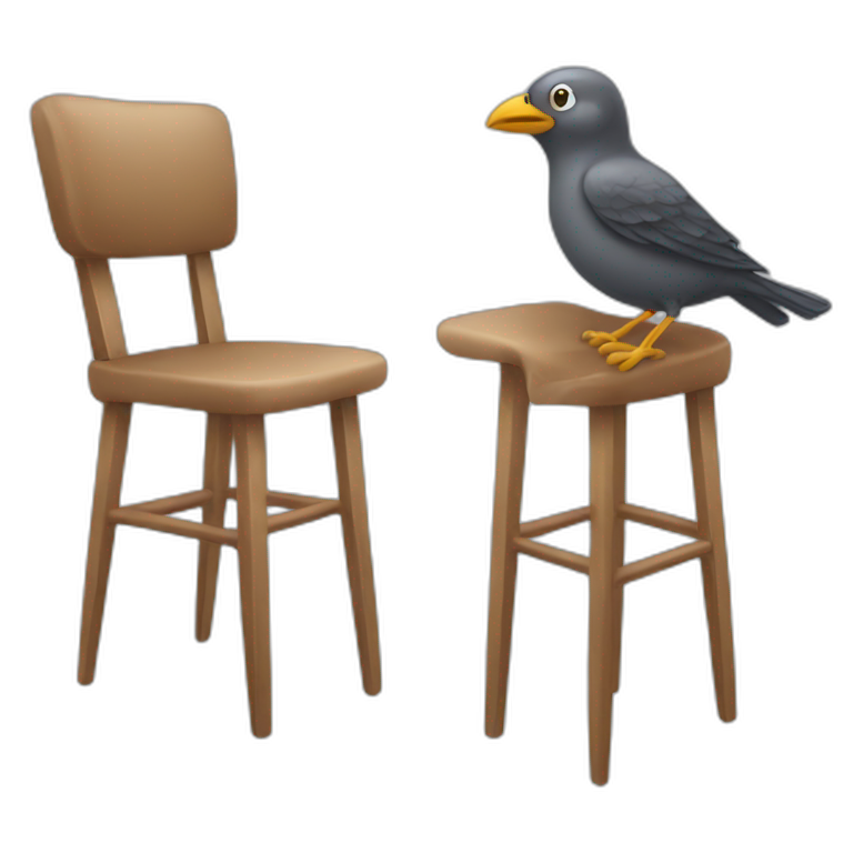 bird standing on a chair emoji