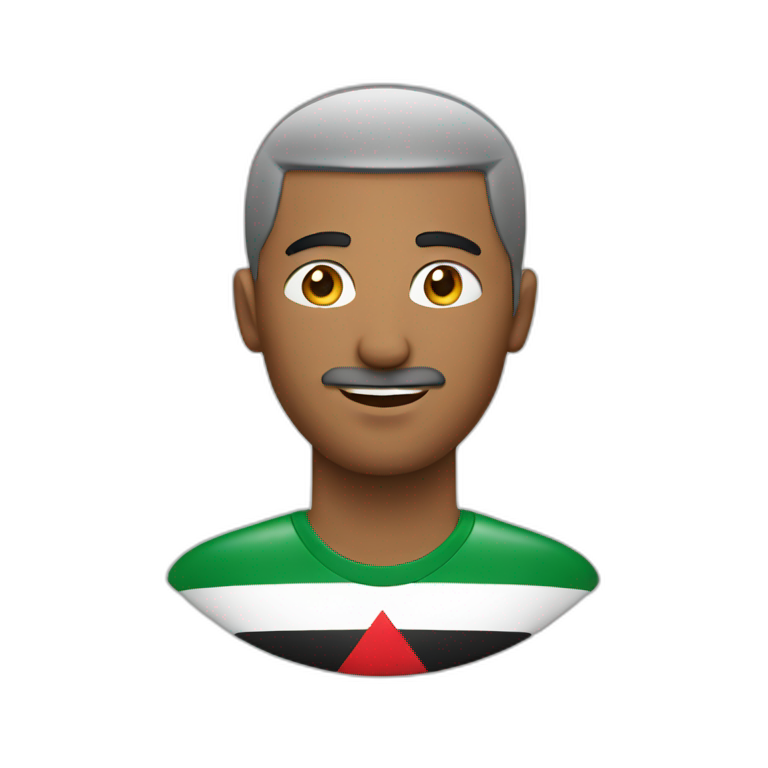 A man wearing a Palestine tshirt emoji