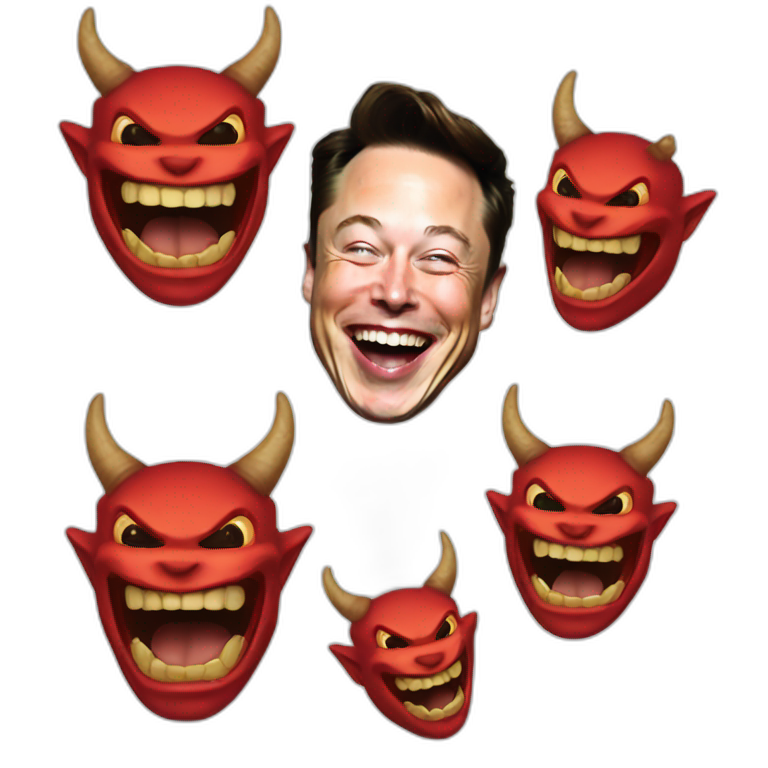 elon musk laughing devil emoji