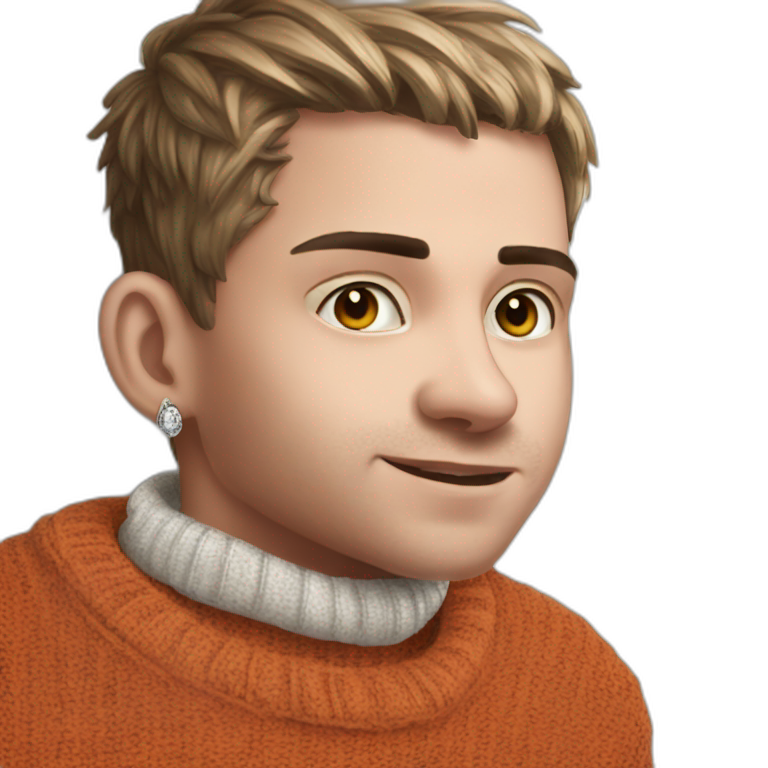 stylish boy with earrings emoji