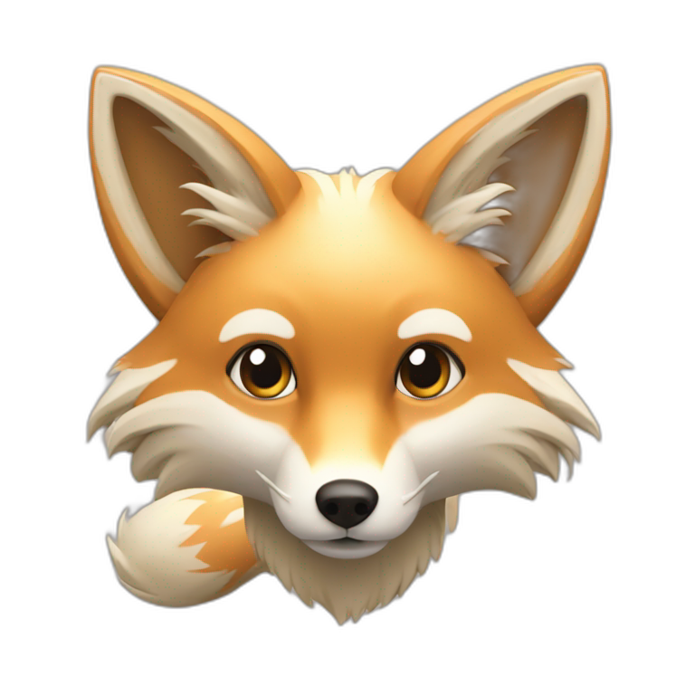 beige multiple tailed fox emoji