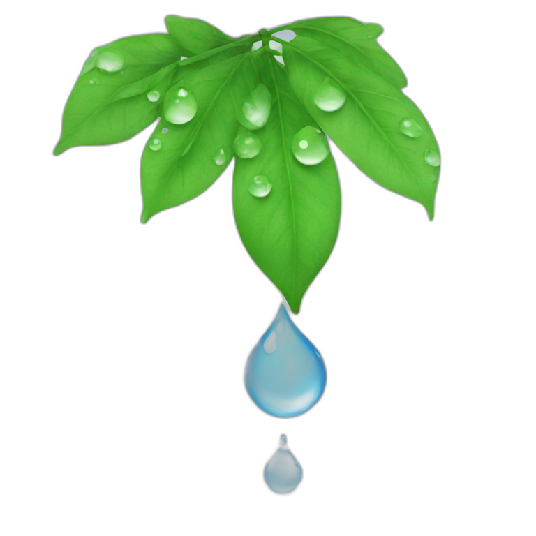 Water drops between leafs emoji
