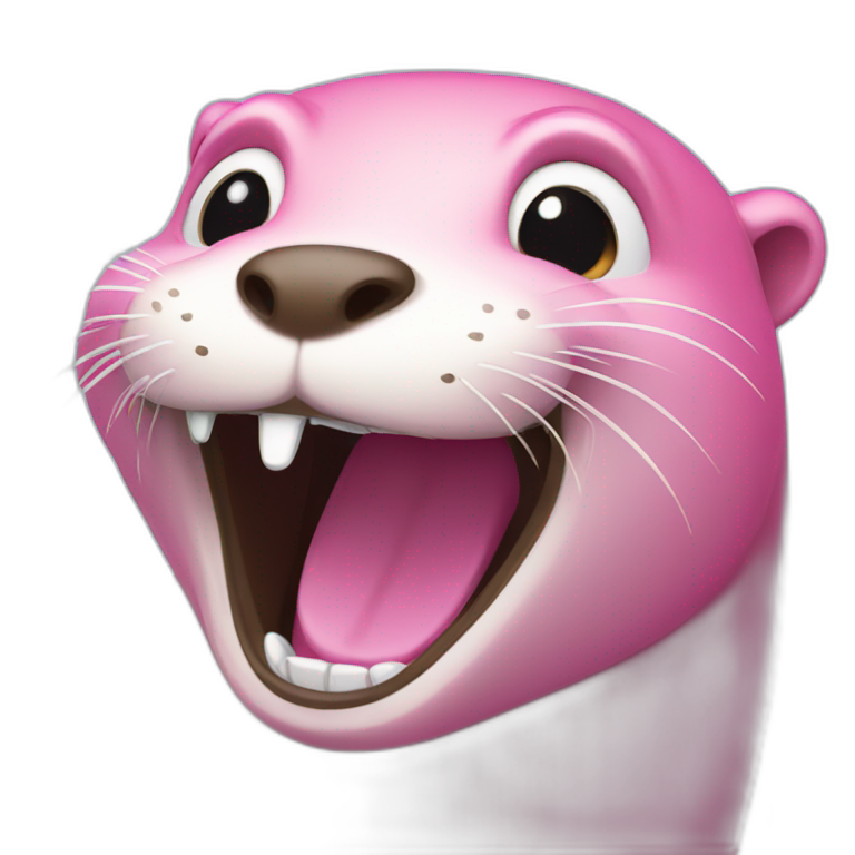 pink otter laughing out loud emoji