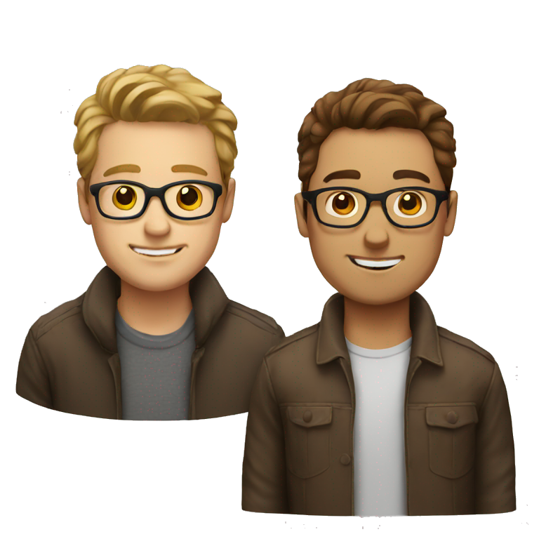 white Guy with brown with glasses emoji