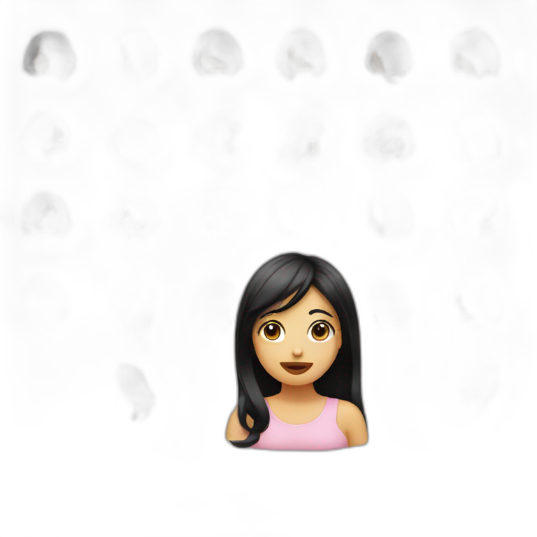Girl with black hair blowing a kiss  emoji emoji