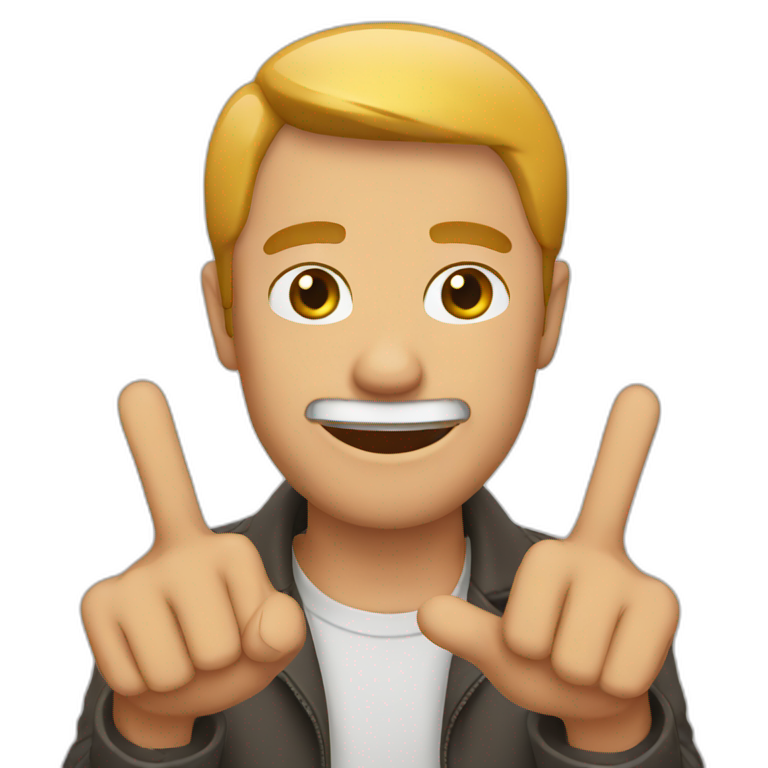 MAN showing three finger  emoji