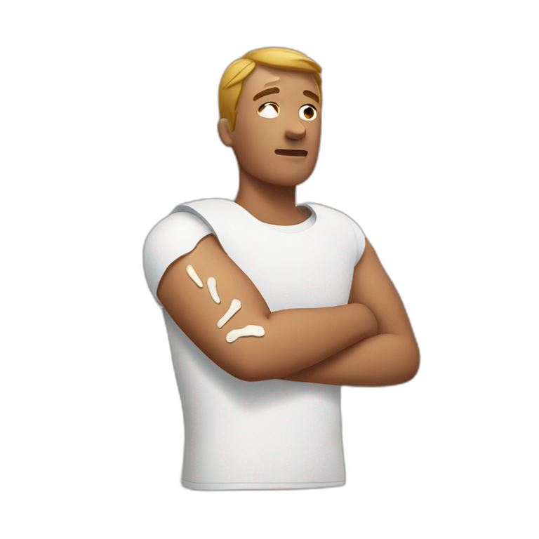 man with broken arm plaster emoji