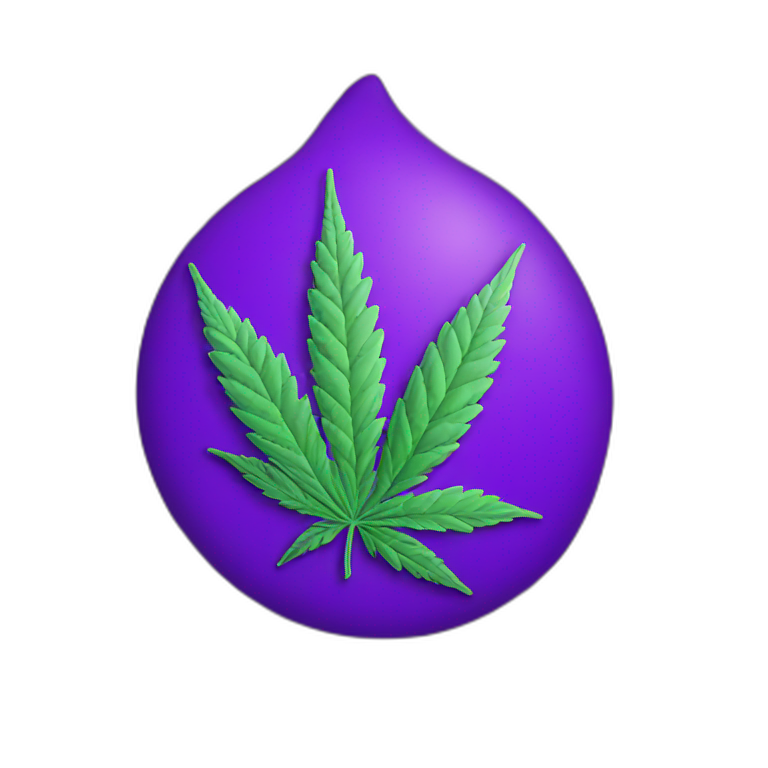 Cannabis bud purple emoji
