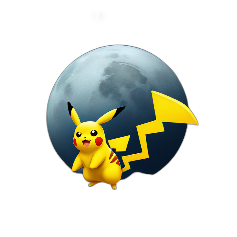 Pikachu on the moon emoji