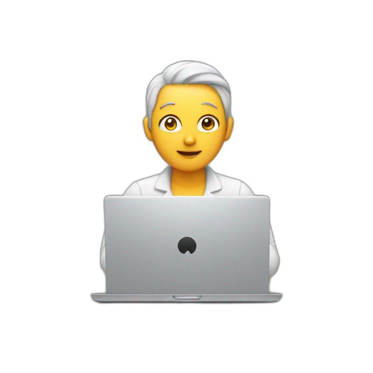 working behind laptop emoji