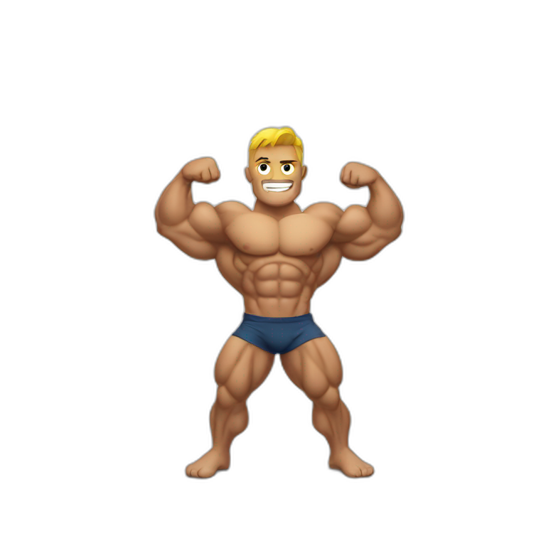 Shredded muscular manly man flexing biceps emoji