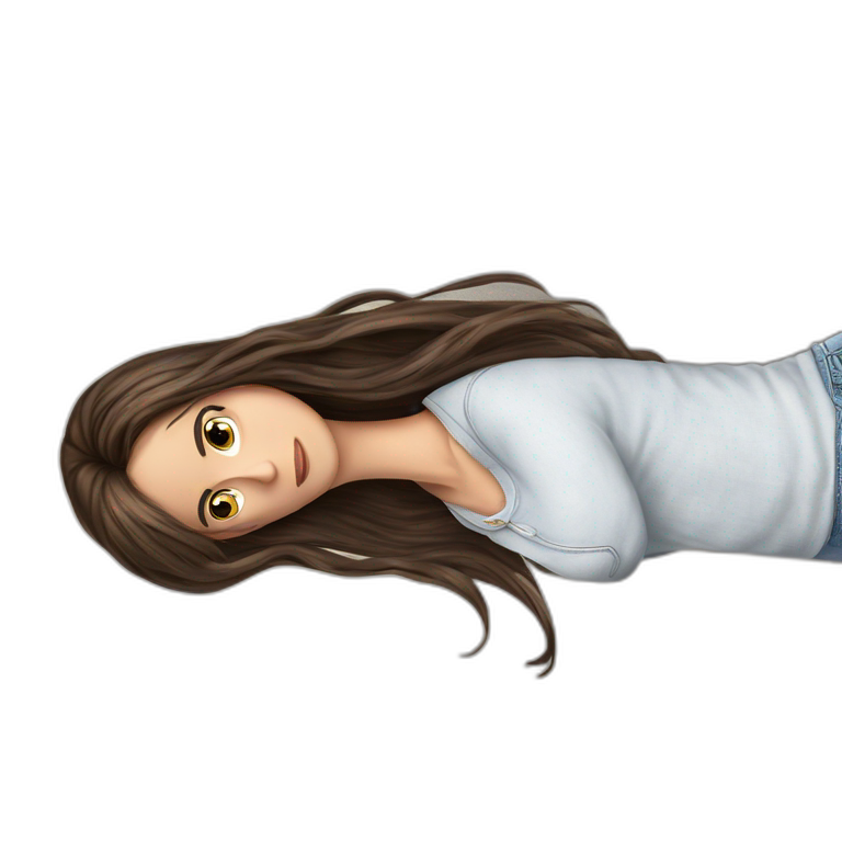 brown haired girl in denim emoji