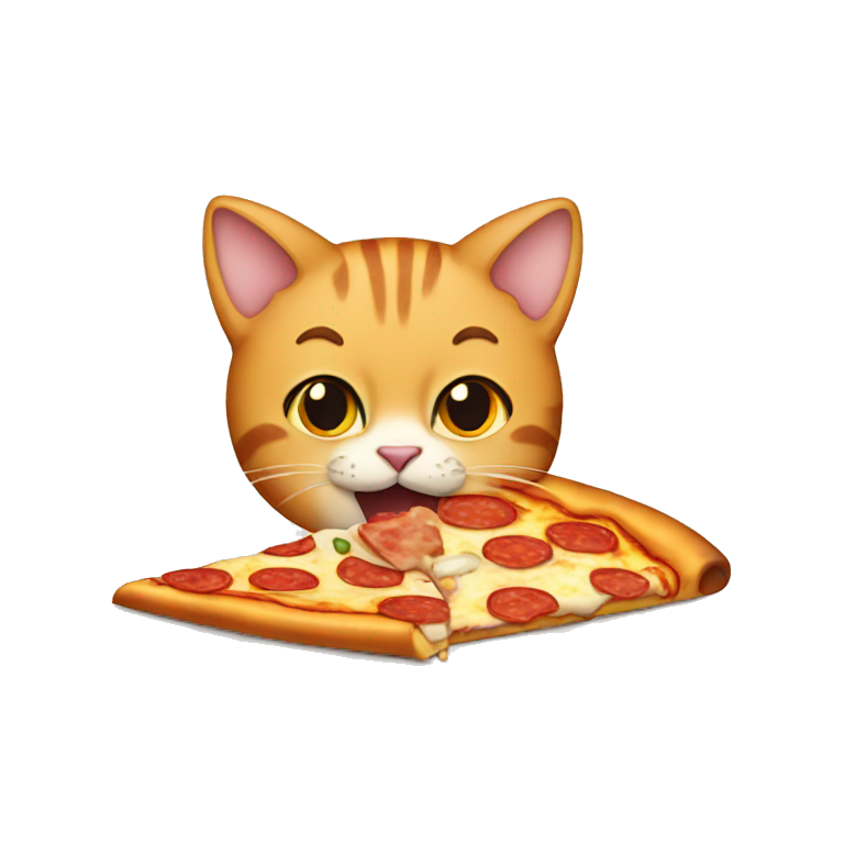 cat eating pizza emoji