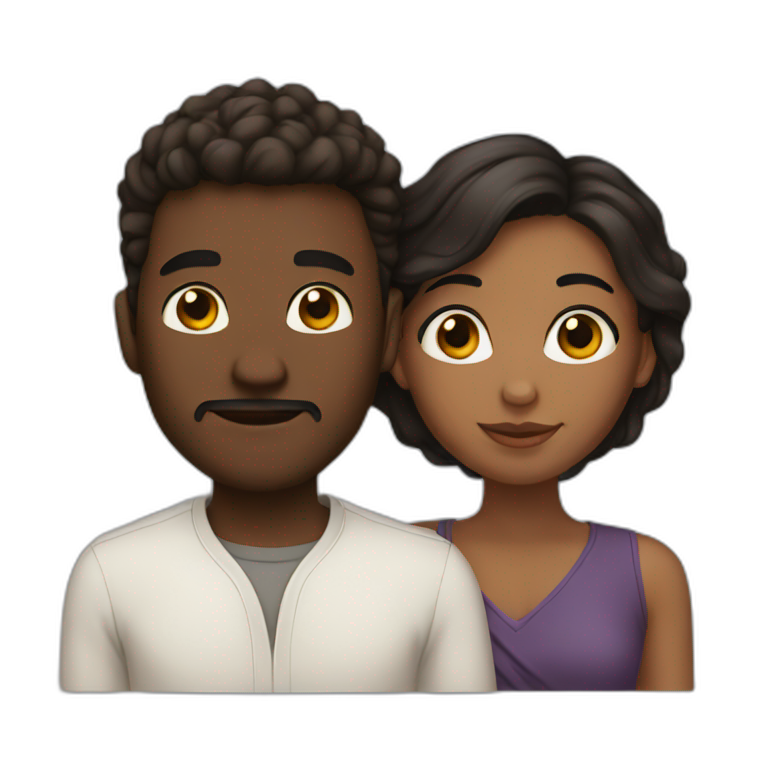 Interracial love emoji
