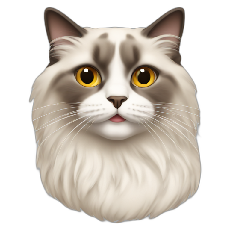 Ragdoll cat with cigarette in its mouth emoji