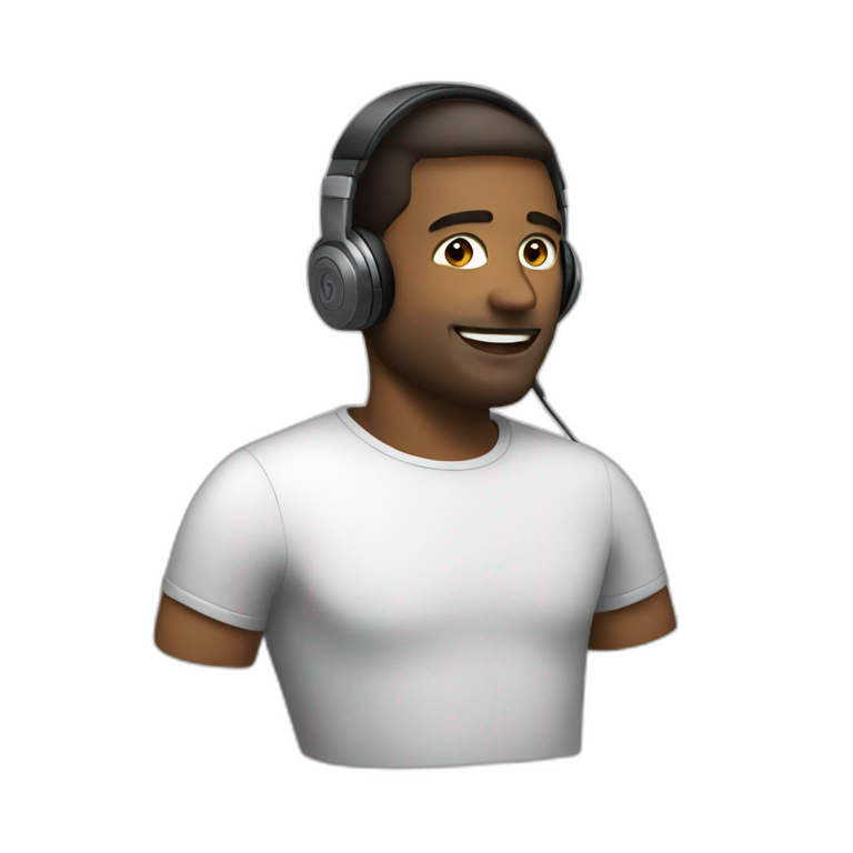 Man with headphones  emoji