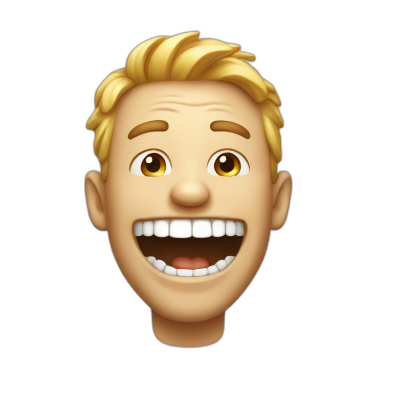 laughing guy who has 1 billion teeth emoji