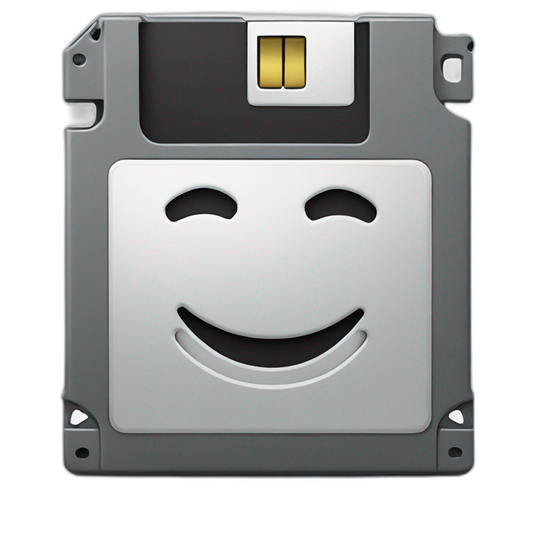 grinning Floppy Disk emoji