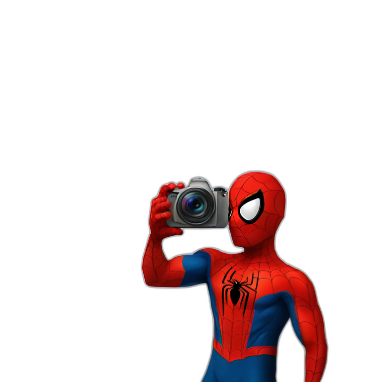 spiderman taking a picture emoji
