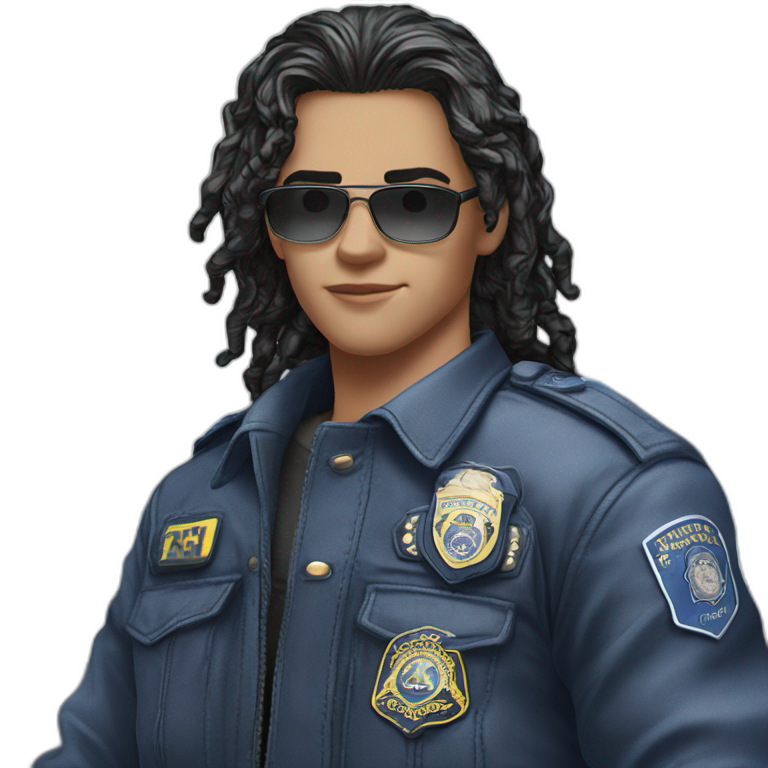 solo police in black jacket emoji