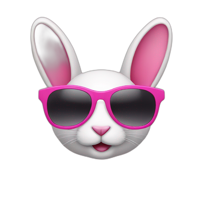 pink rabbit sunglasses emoji