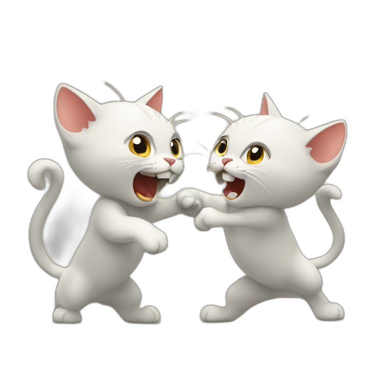 two cat fighting emoji