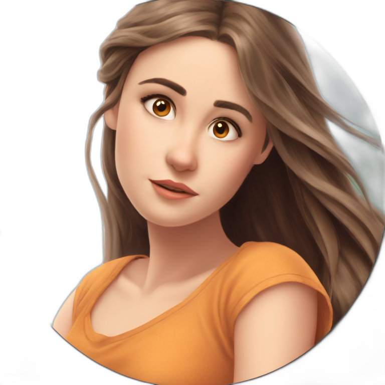 brown haired girl portrait emoji