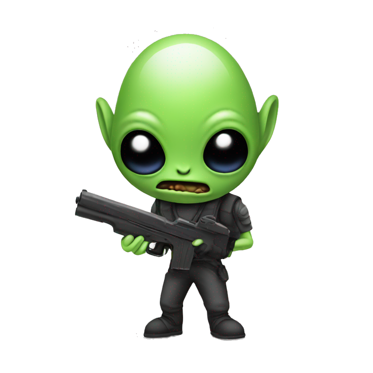  Alien with gun emoji