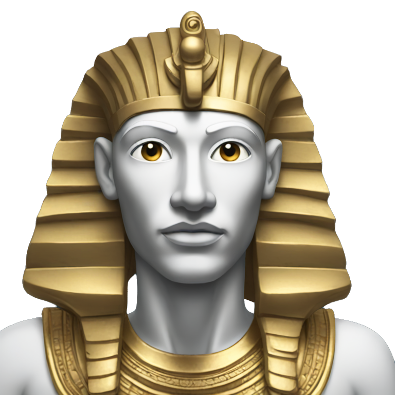 Pharaoh head with long hair close to the sea emoji