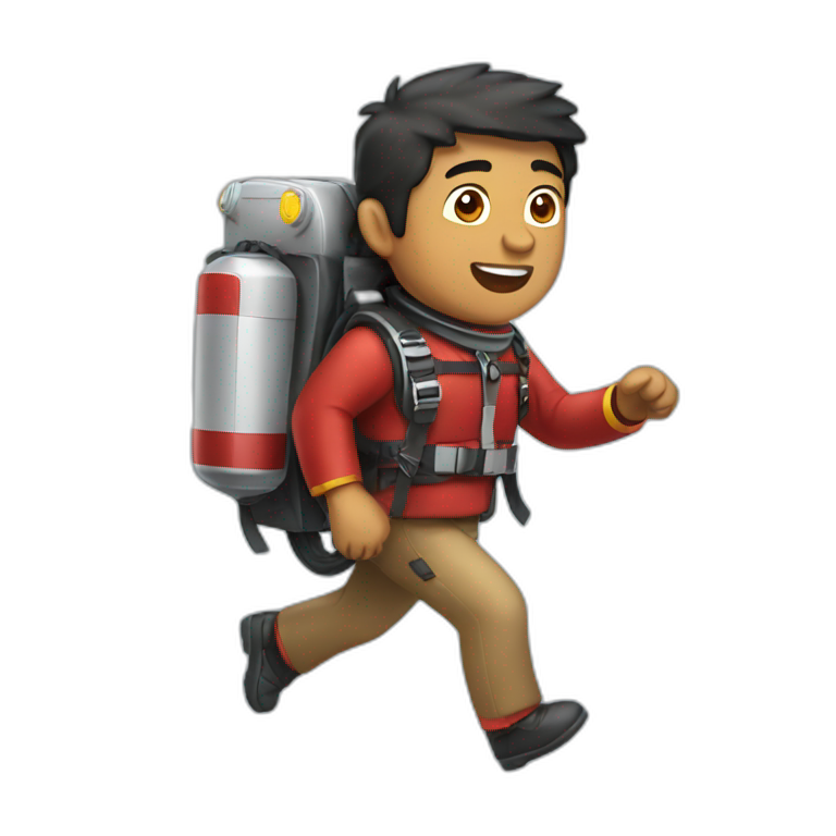 peruvian man with jetpack emoji