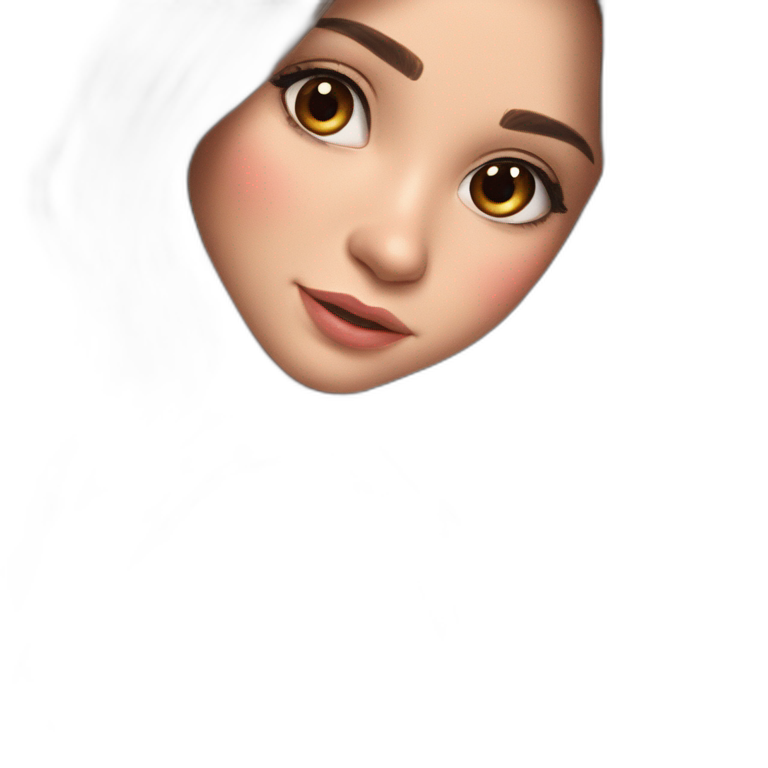 smiling brown-haired girl portrait emoji