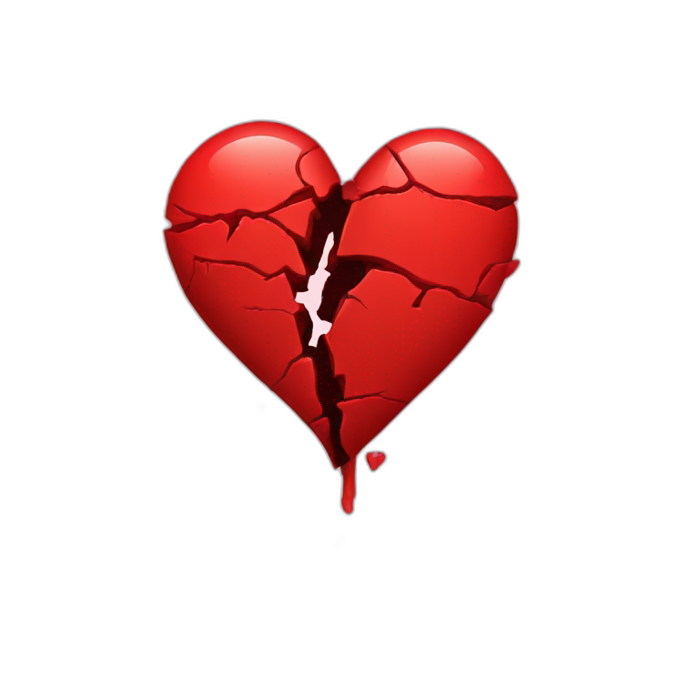 red broken heart emoji