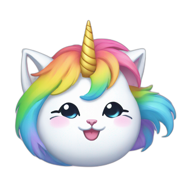 Rainbow cat unicorn happy emoji