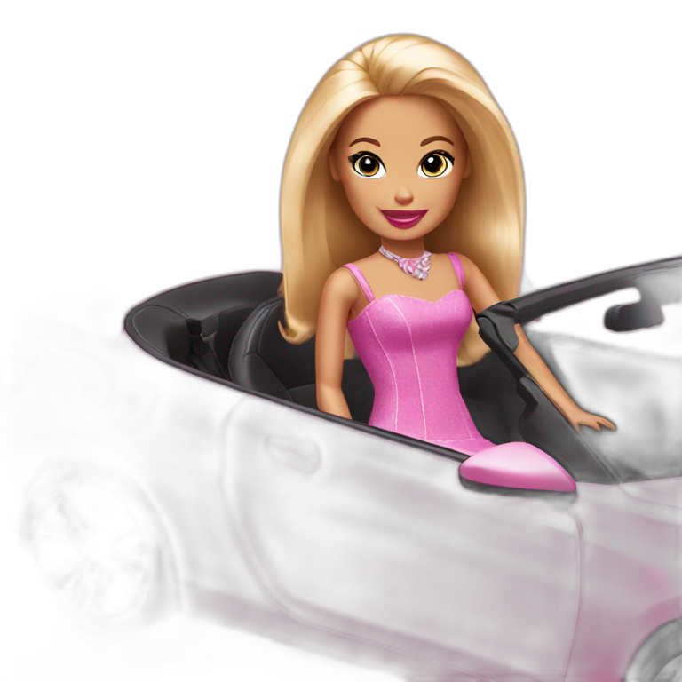 barbie in car emoji AI Emoji Generator