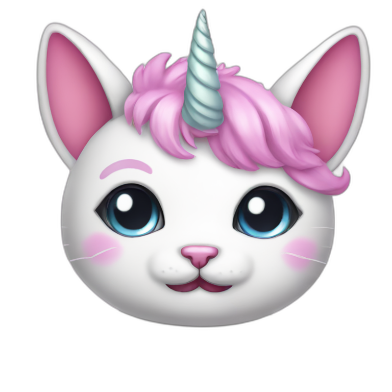 Cute kawaii Cat unicorn emoji