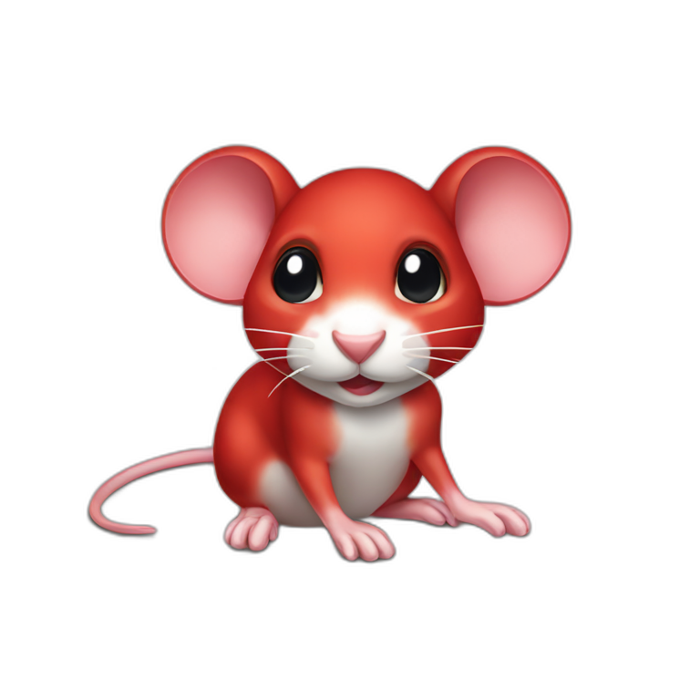 Red-colour-mouse emoji