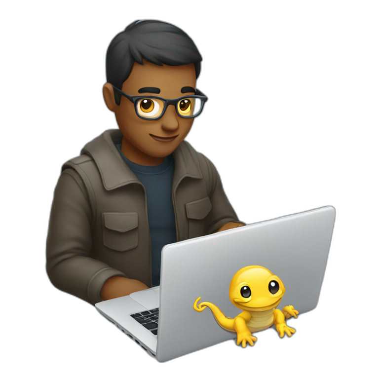 Python Dev holding Laptop emoji
