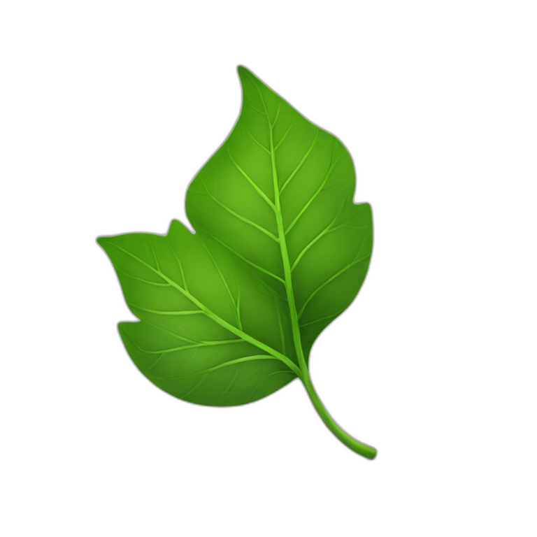 curved green leaf emoji